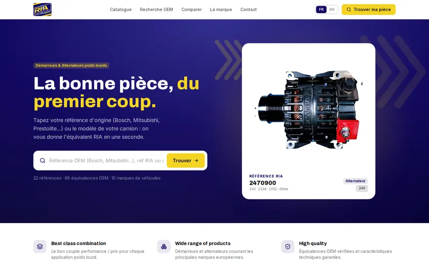 Page d'accueil du site RIA