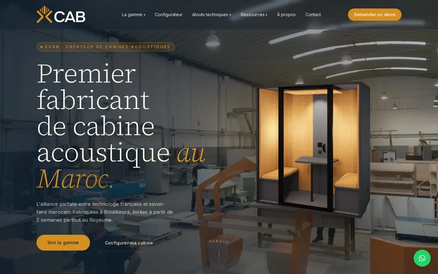 Page d'accueil du site XCAB