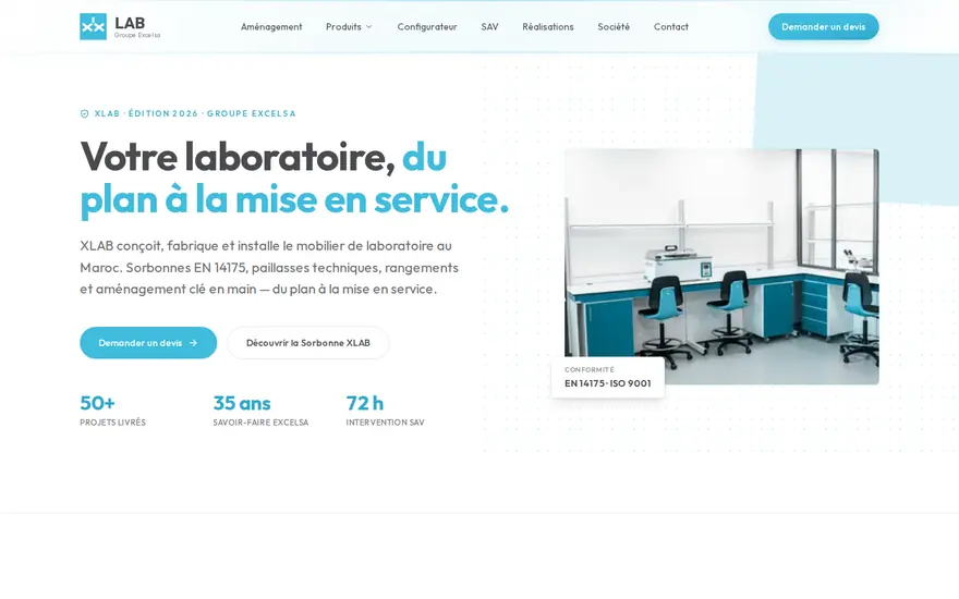 Page d'accueil du site XLAB